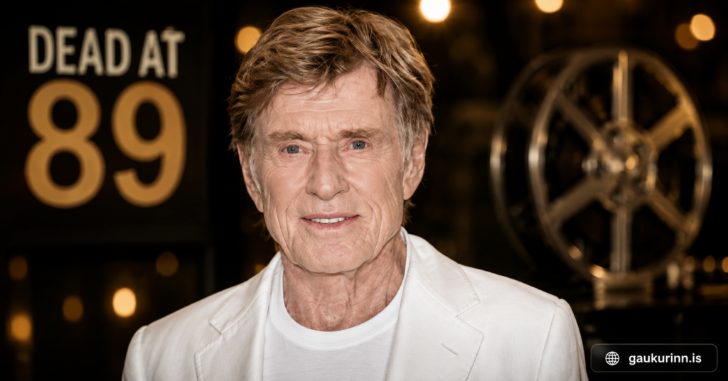 Robert Redford portrait in his later years, featuring the legendary Hollywood actor and filmmaker against a cinematic backdrop that celebrates his lasting influence on film and popular culture.