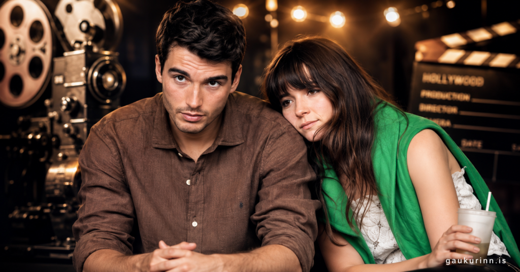 Corey Mylchreest with his rumored girlfriend in a cinematic Hollywood-style editorial portrait featuring luxury magazine aesthetics, warm lighting, and premium entertainment photography.